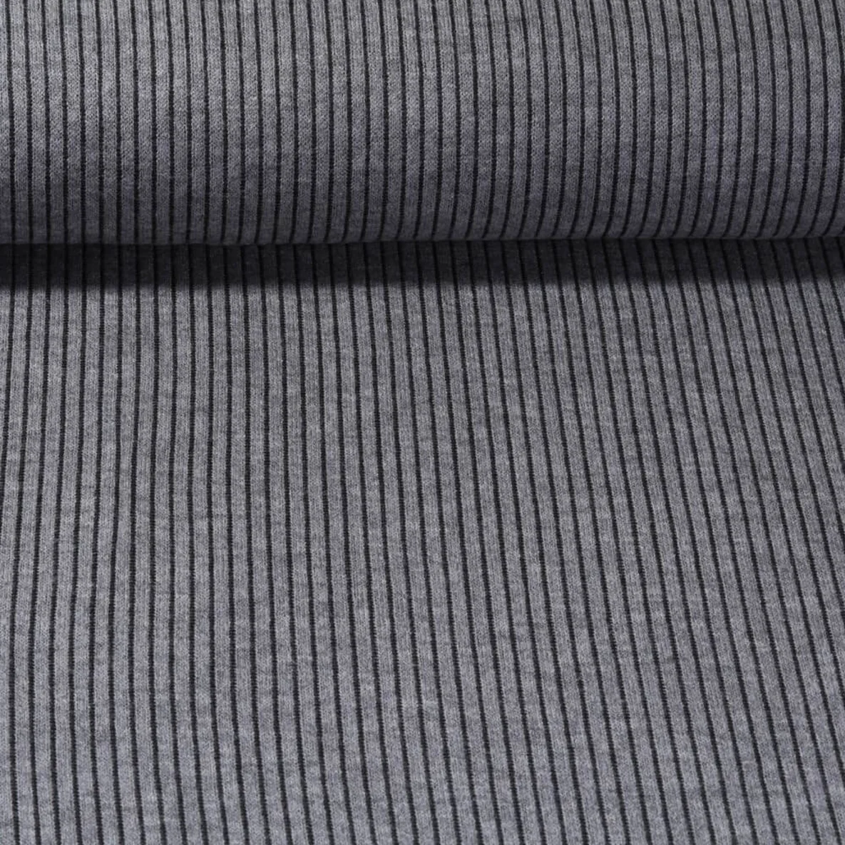 Strickjersey Gerippt Grau
