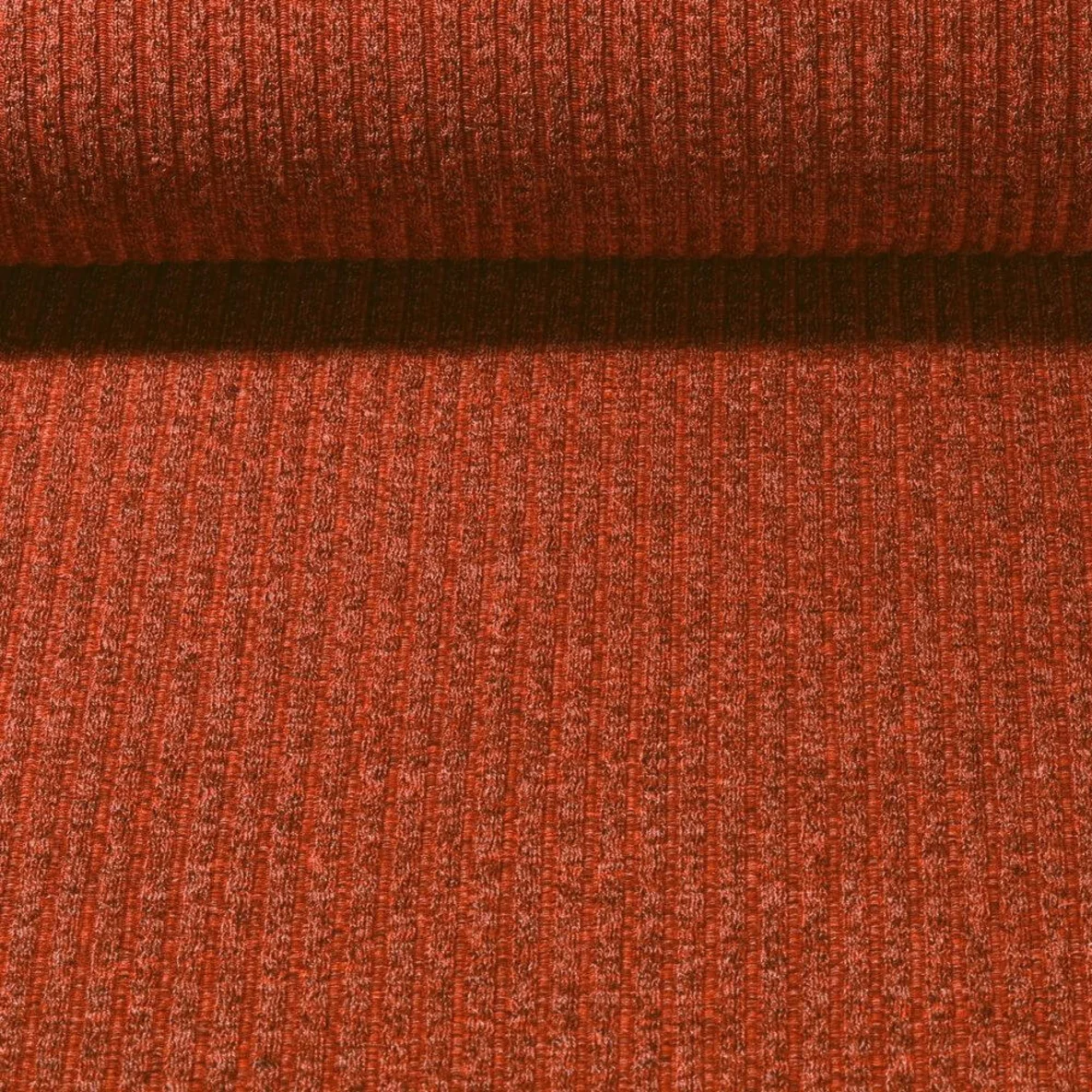 Strickjersey Gerippt Kupfer Melange