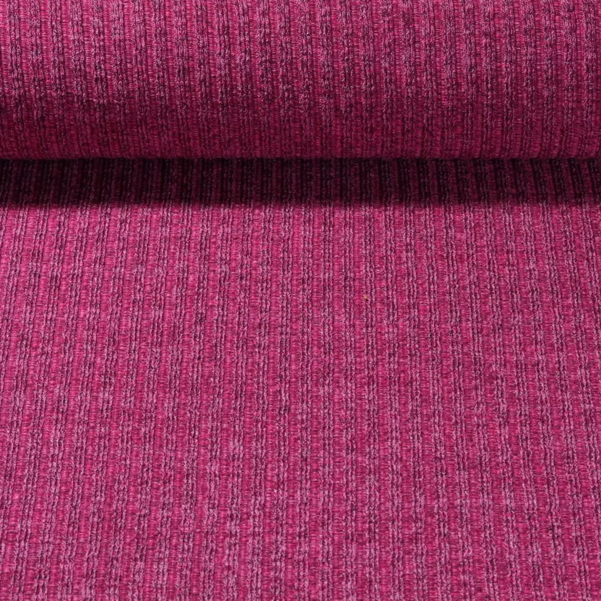 Strickjersey Gerippt Pink Melange
