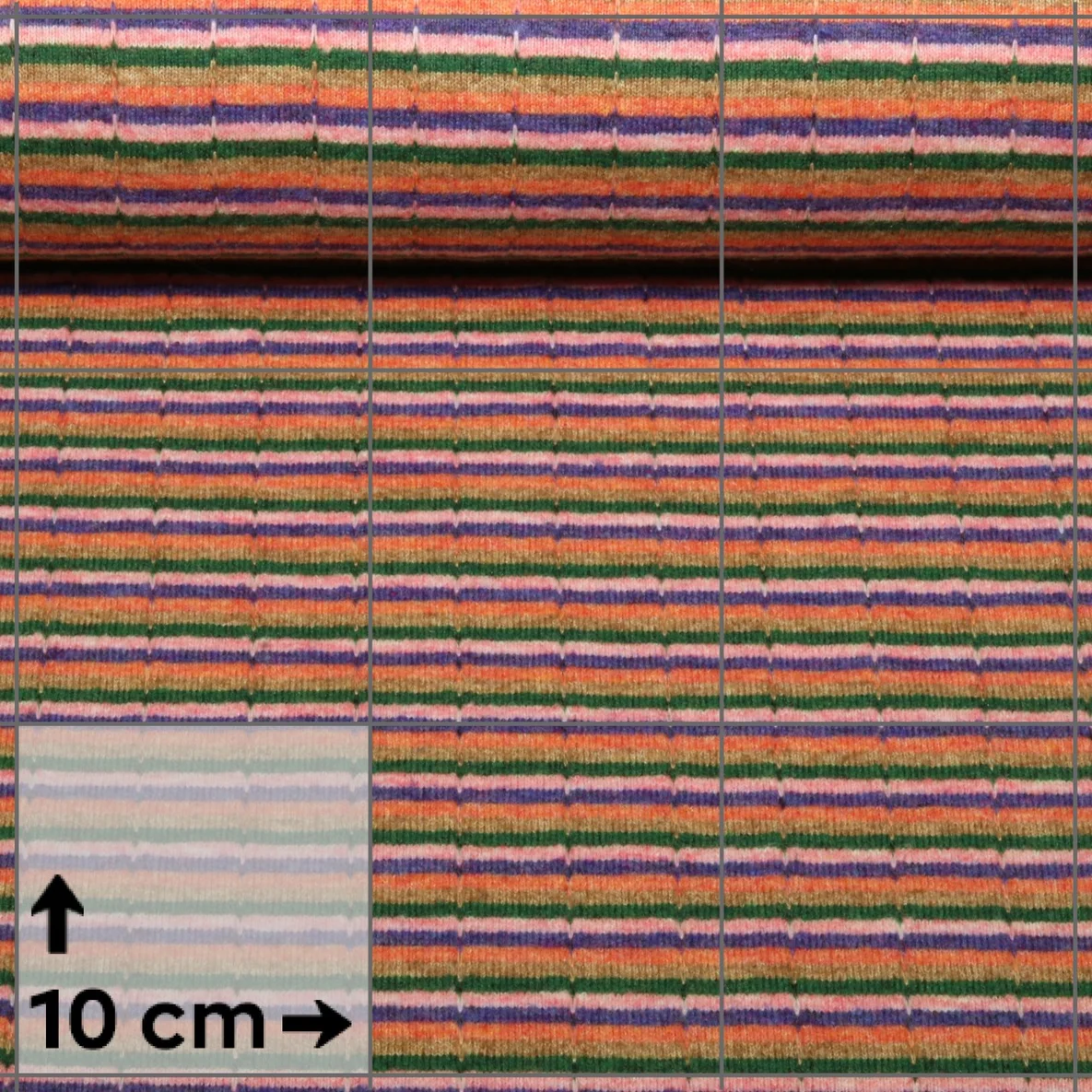 Strickjersey Jacquard Streifen Multicolor