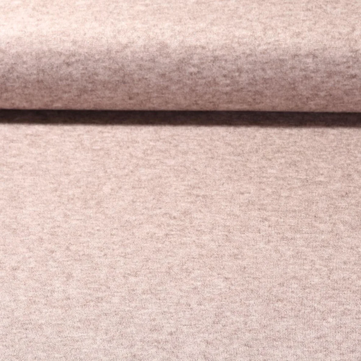 Strickjersey Melange Pastell Hellbraun