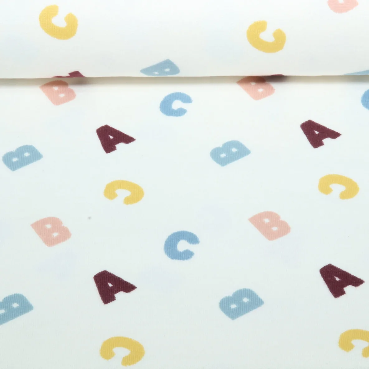 Strickjersey "Qjutie & the Qjutest" ABC Ecru
