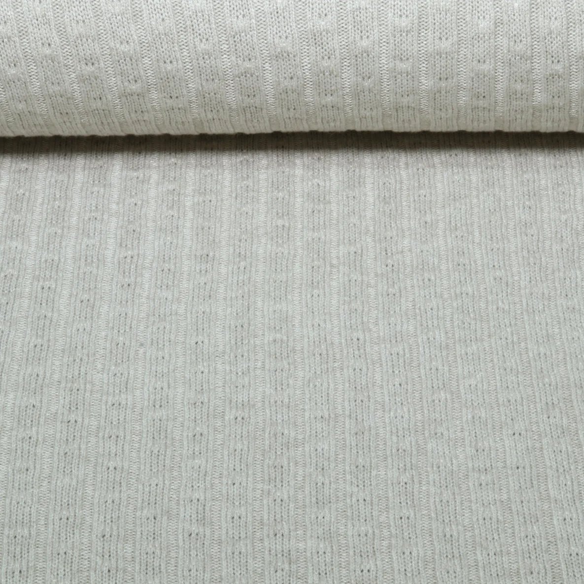 Strickjersey Strickzopf Grau