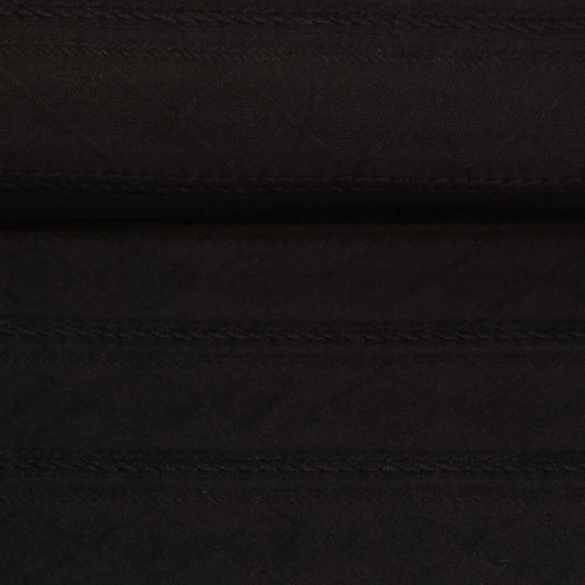 Strickjersey Zöpfe und Rauten Schwarz