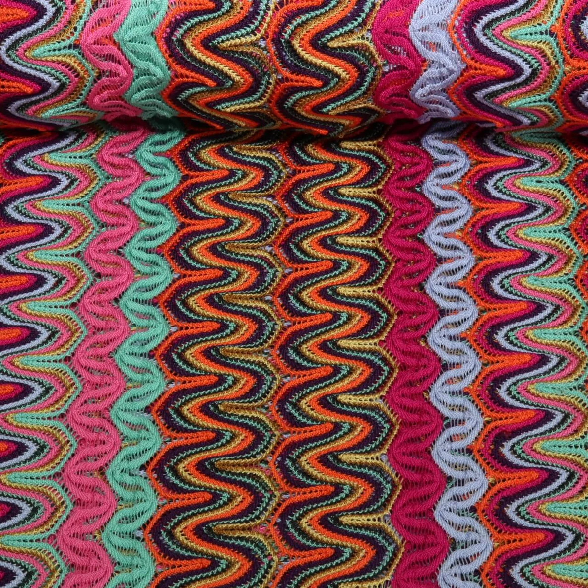 Strickstoff Häkelspitze Crochet Multicolor