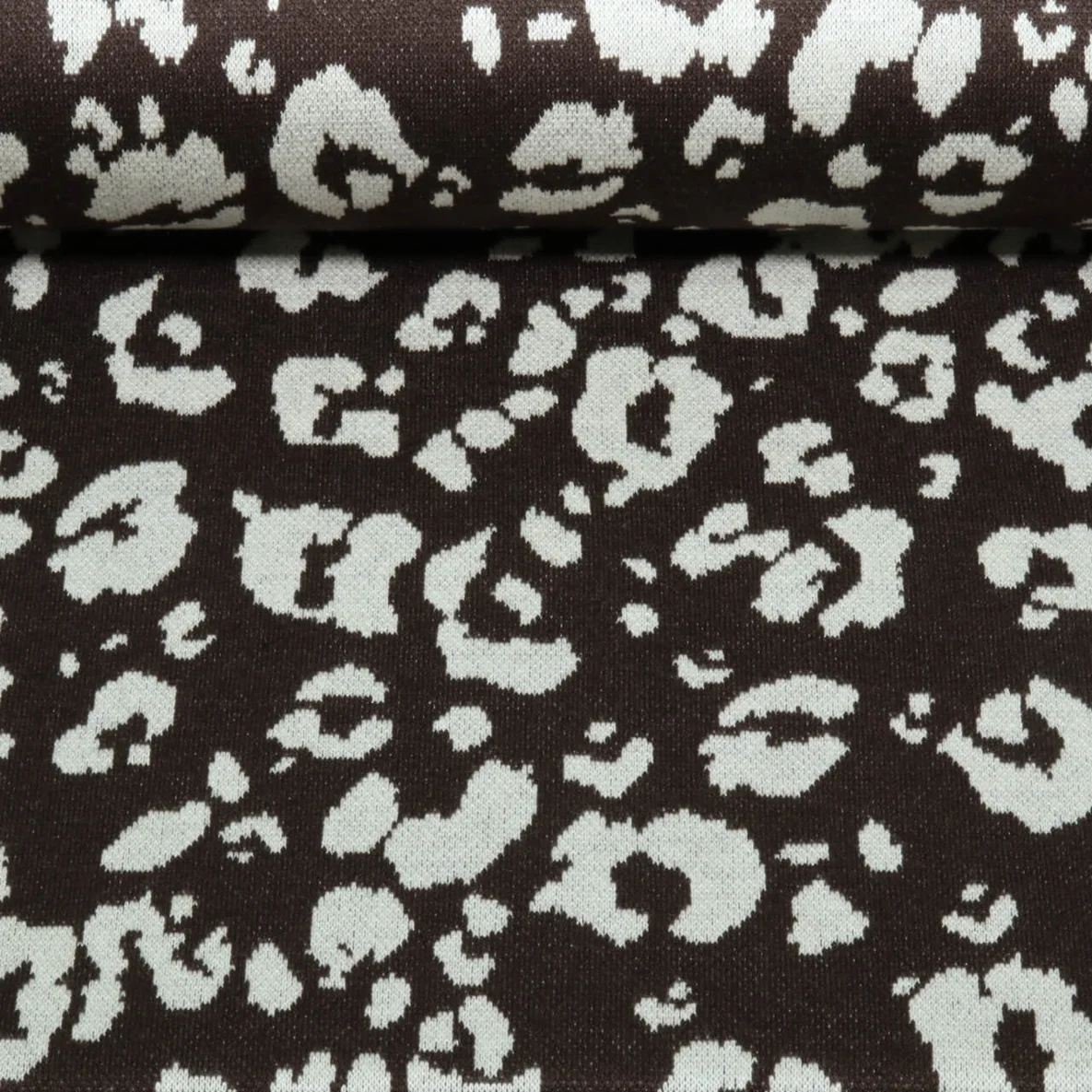 Stricksweat Jacquard Leopard Dunkelbraun