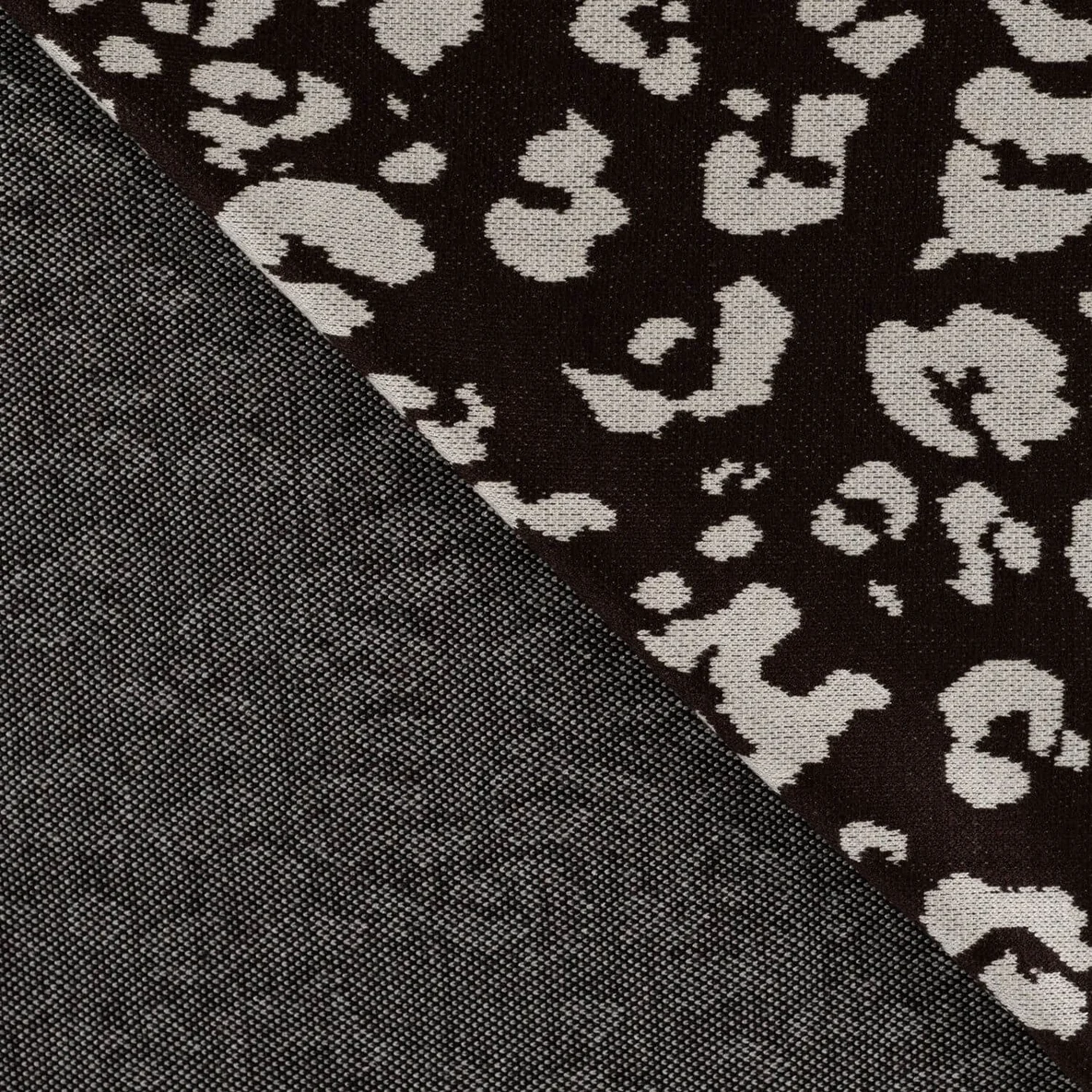 Stricksweat Jacquard Leopard Dunkelbraun