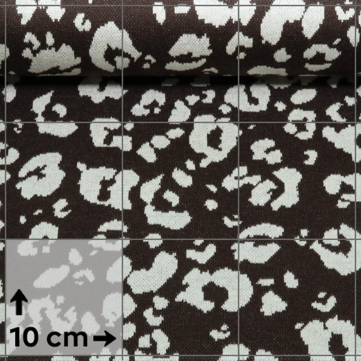 Stricksweat Jacquard Leopard Dunkelbraun