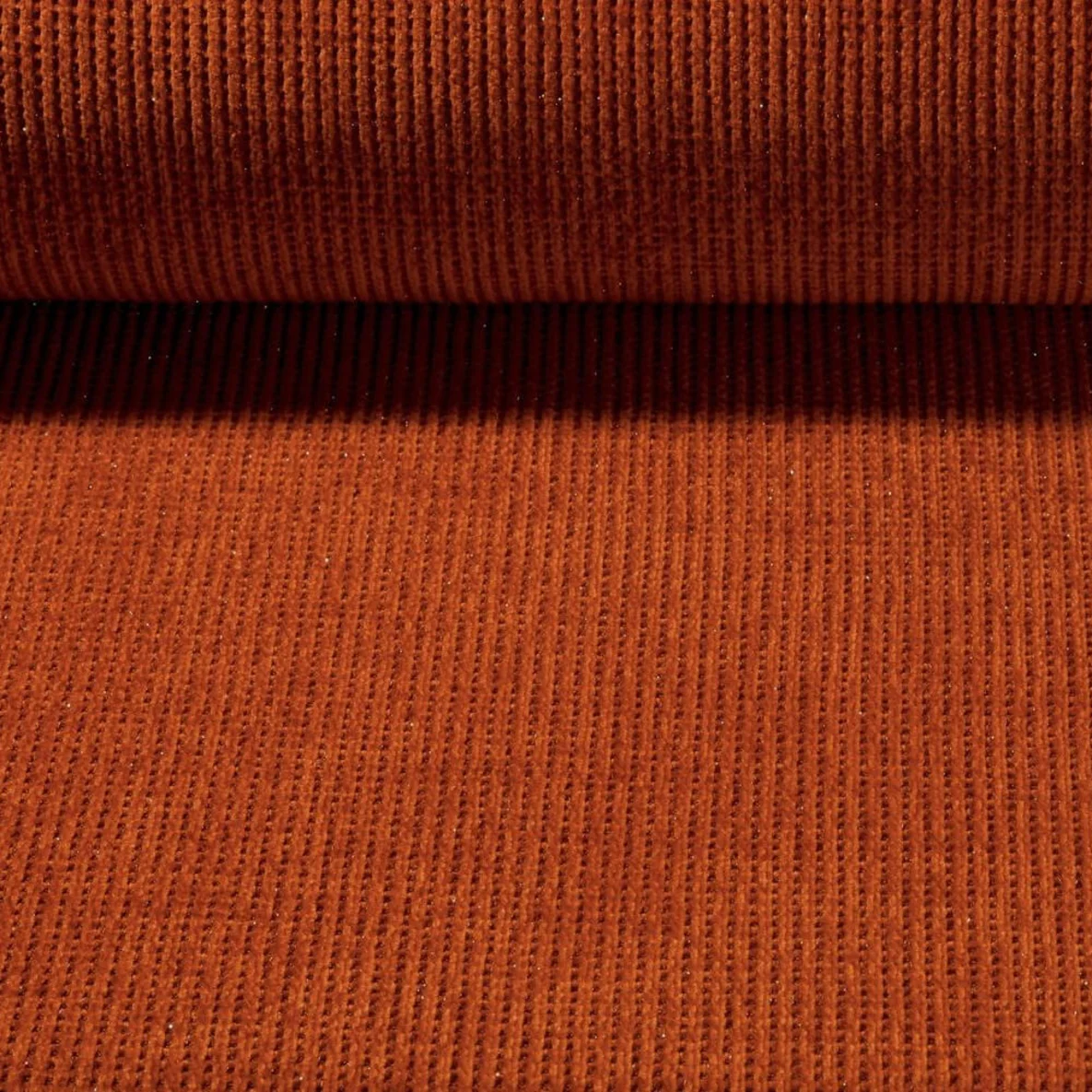 Stricksweat Lurex Ziegelrot
