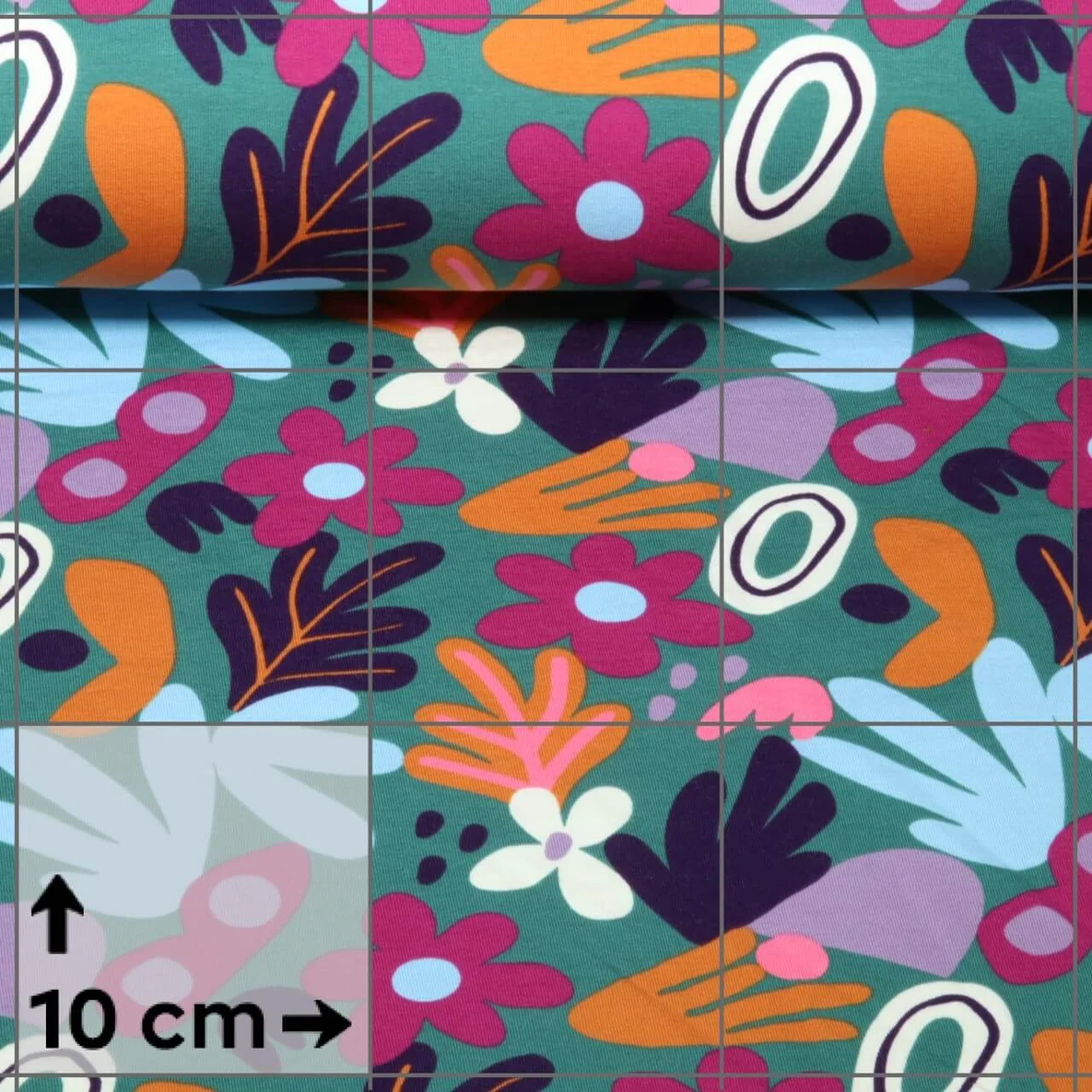 Sweat Blumen und Blätter Grün Multicolor Angeraut