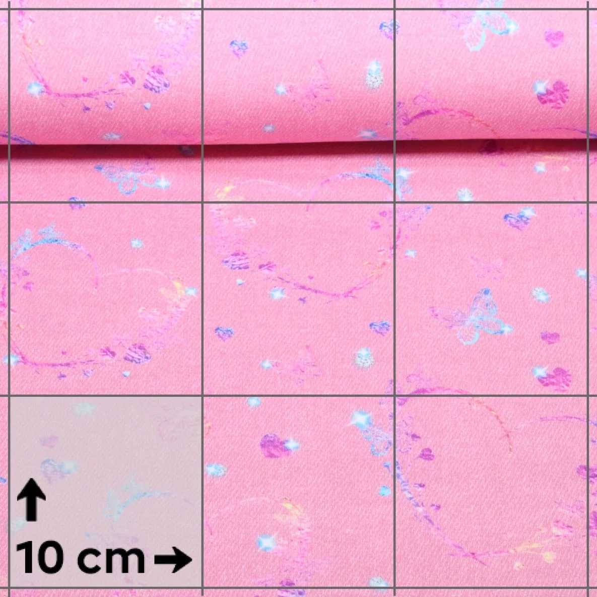 Sweat Glitzerpüppi Digitaldruck Herzen Rosa Angeraut