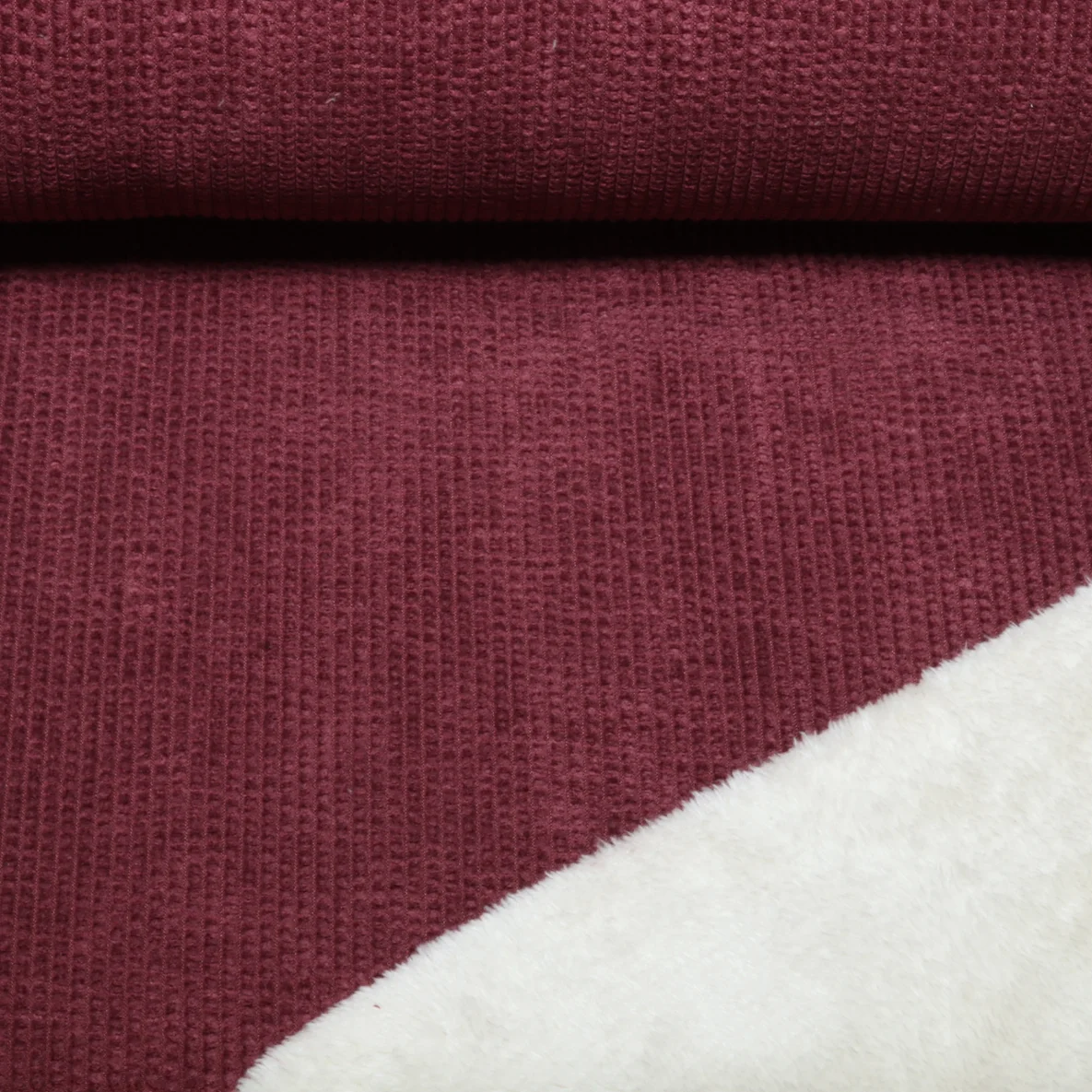 Teddy-Cord Doubleface Bordeauxrot
