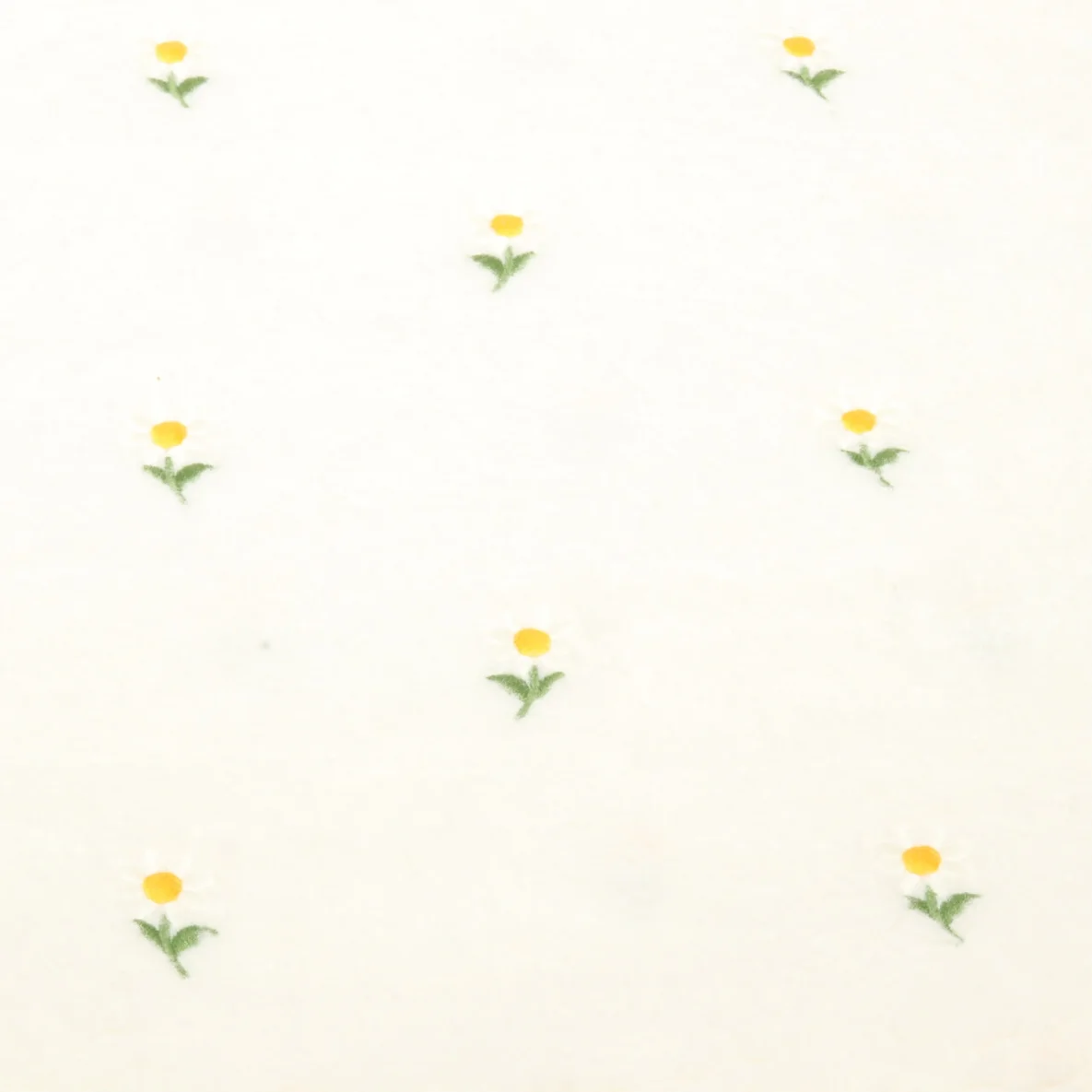 Teddyfleece Bestickt Blümchen Ecru
