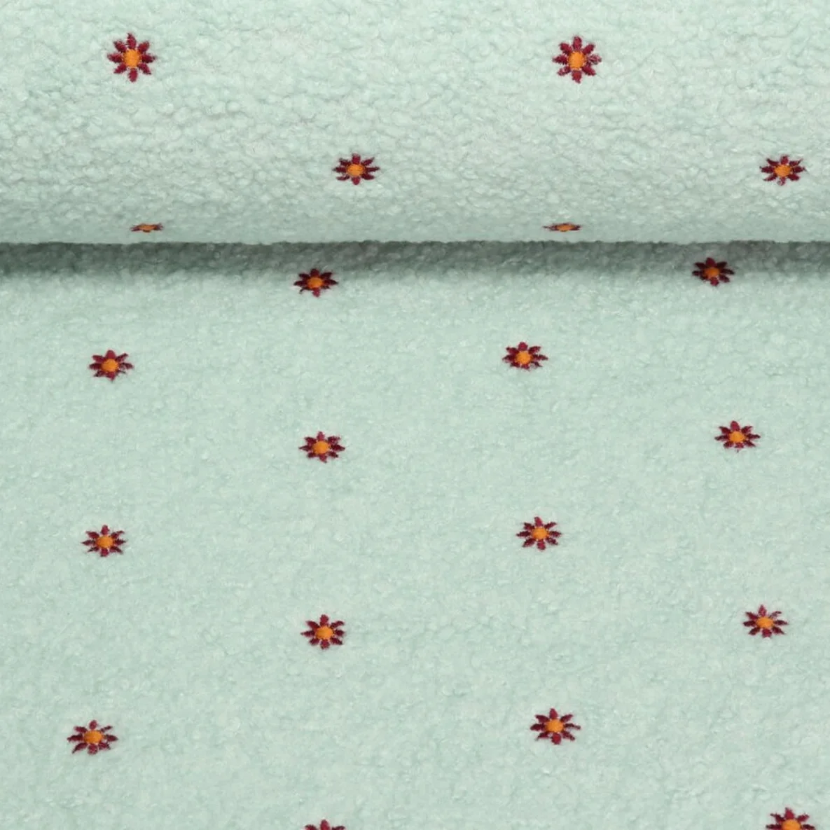 Teddyfleece Blumen Mint