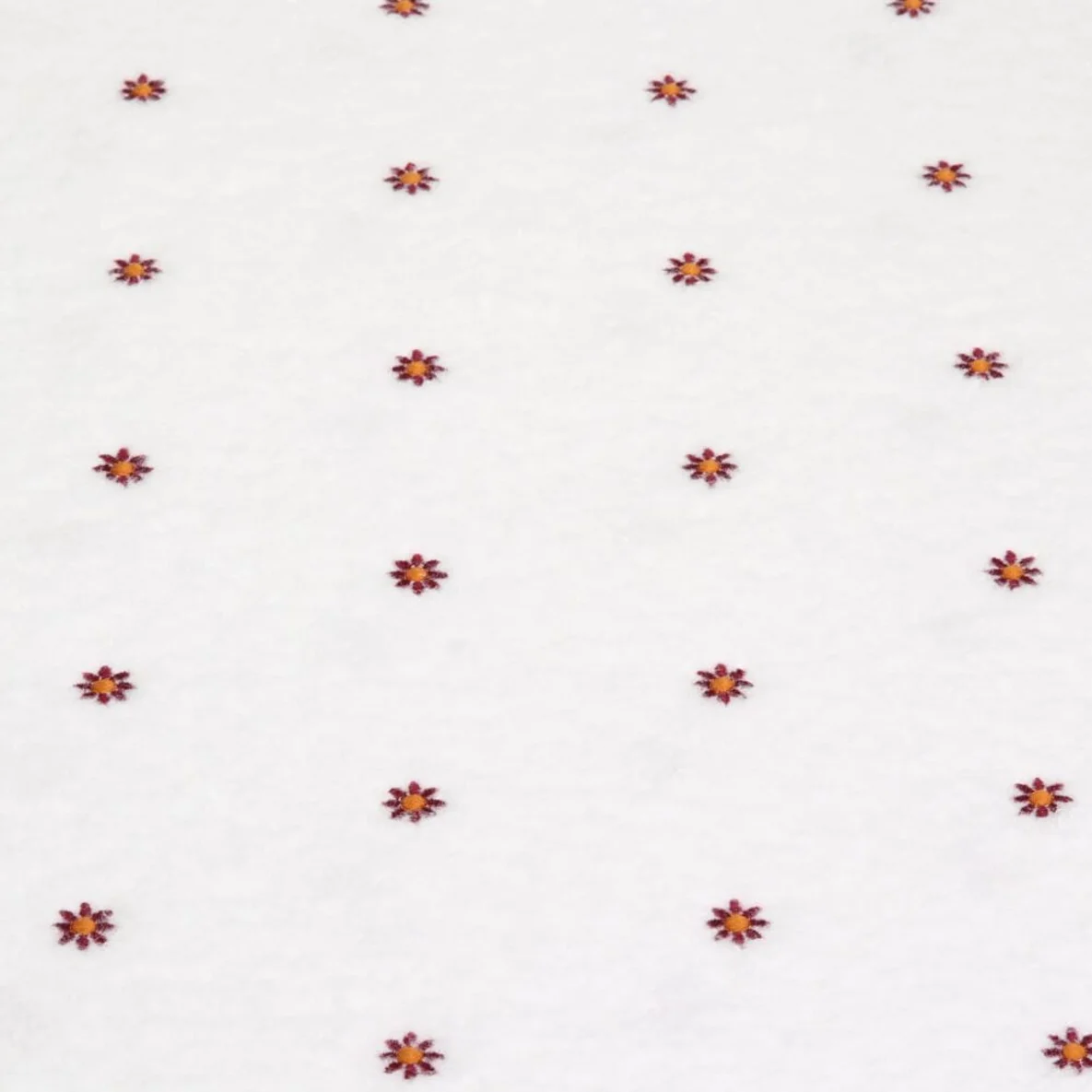 Teddyfleece Blumen Weiß