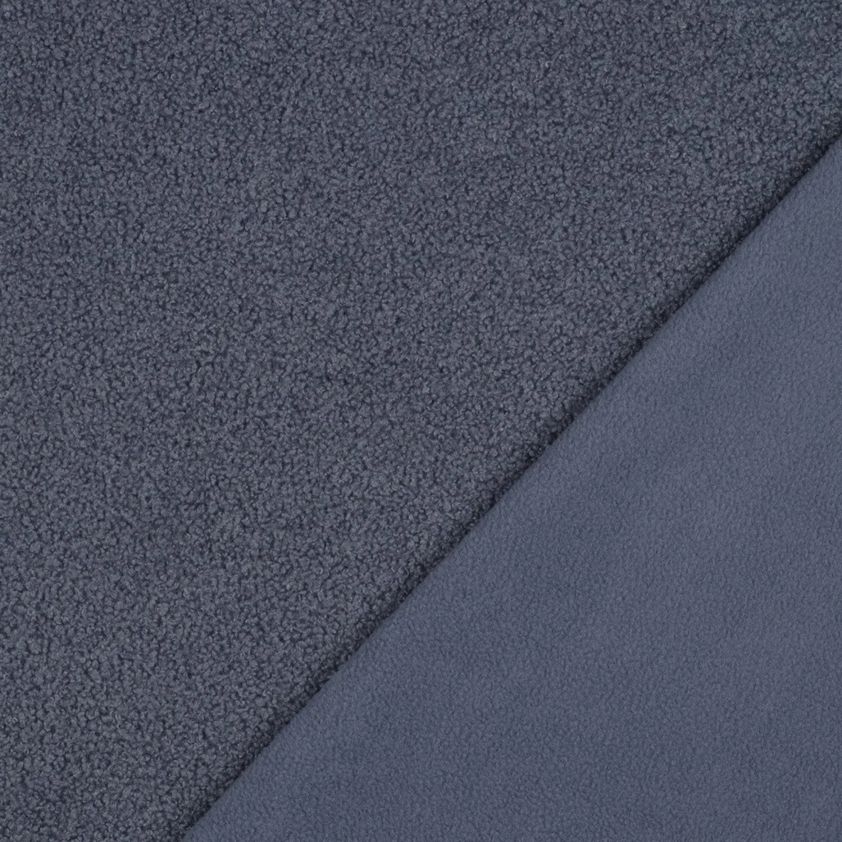 Teddyfleece Doubleface Uni Jeansblau