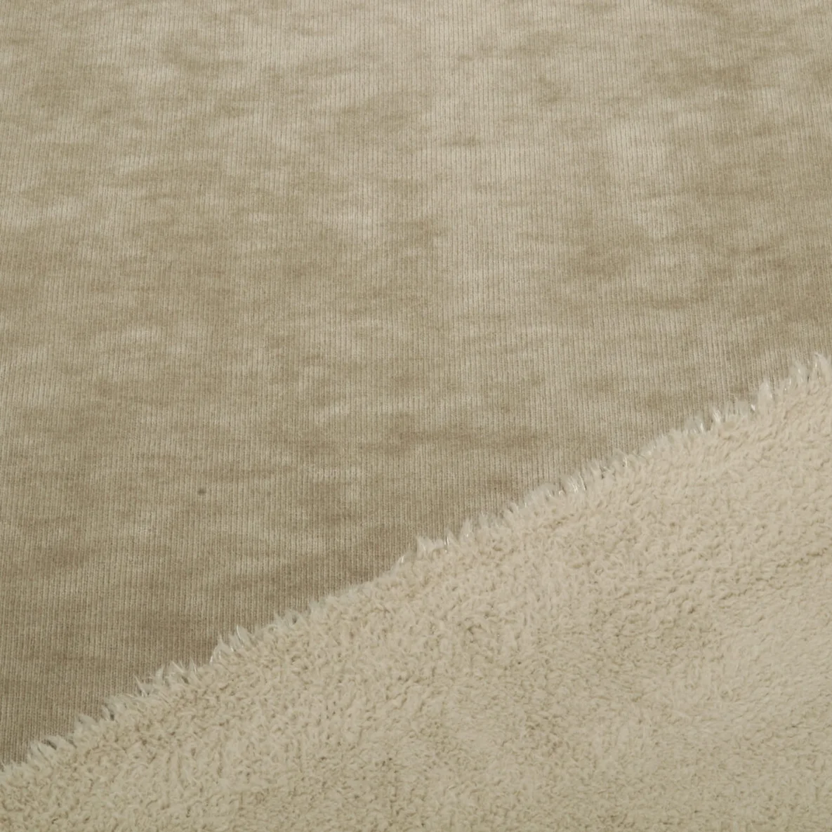 Teddyfleece Doubleface Veloursstrick Braun