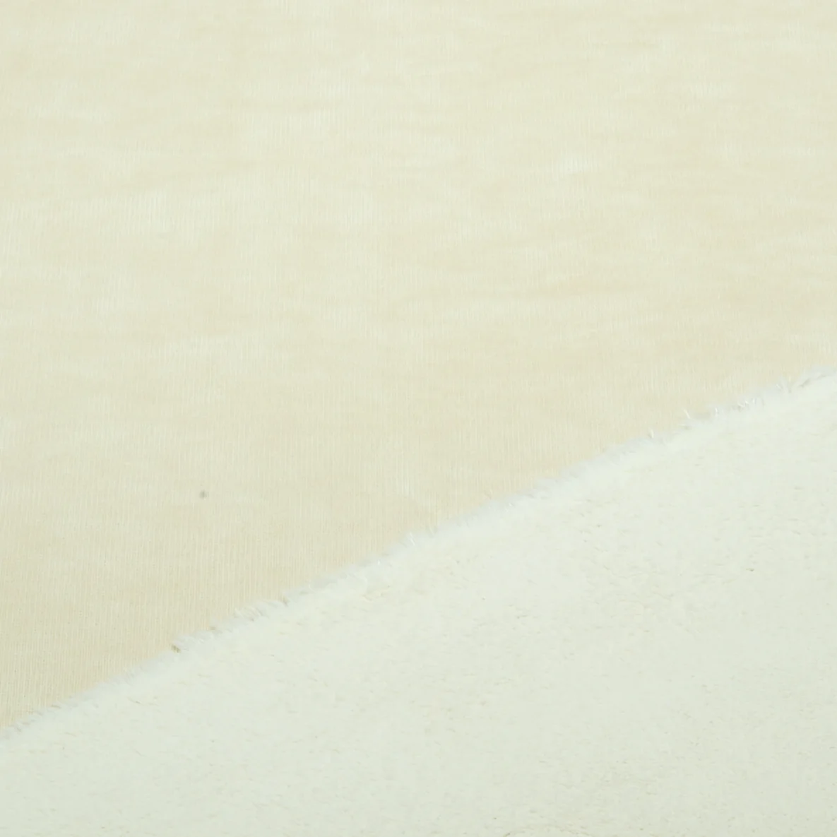 Teddyfleece Doubleface Veloursstrick Creme