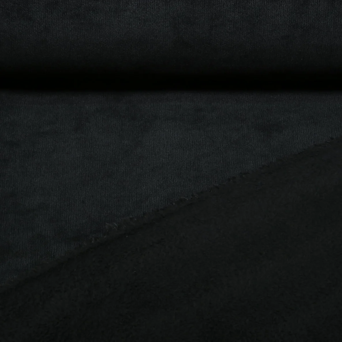 Teddyfleece Doubleface Veloursstrick Schwarz