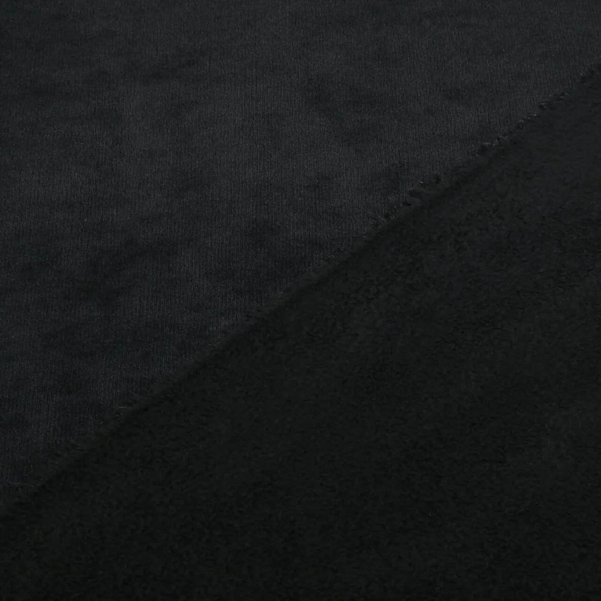 Teddyfleece Doubleface Veloursstrick Schwarz