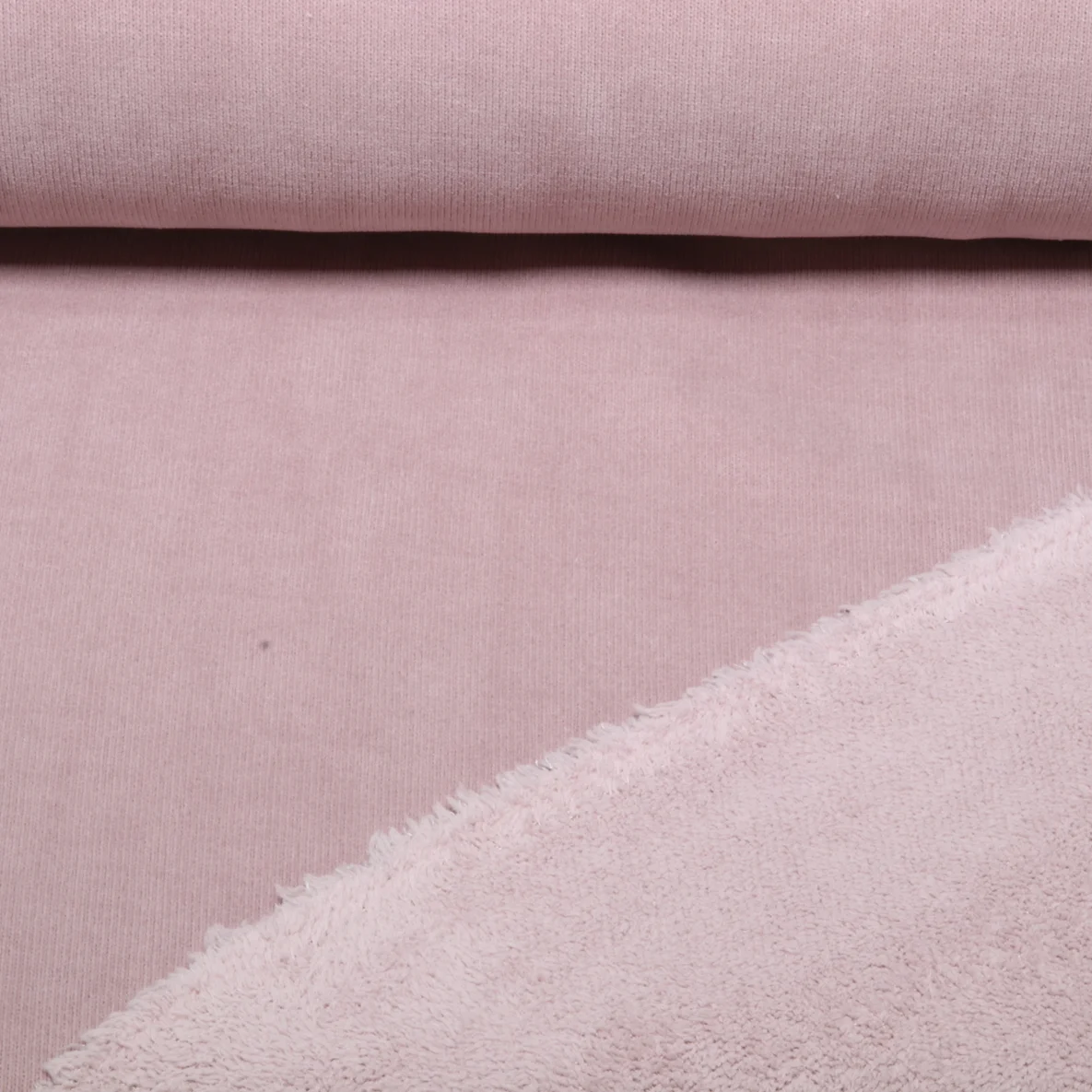 Teddyfleece Doubleface Veloursstrick Uni Mauve