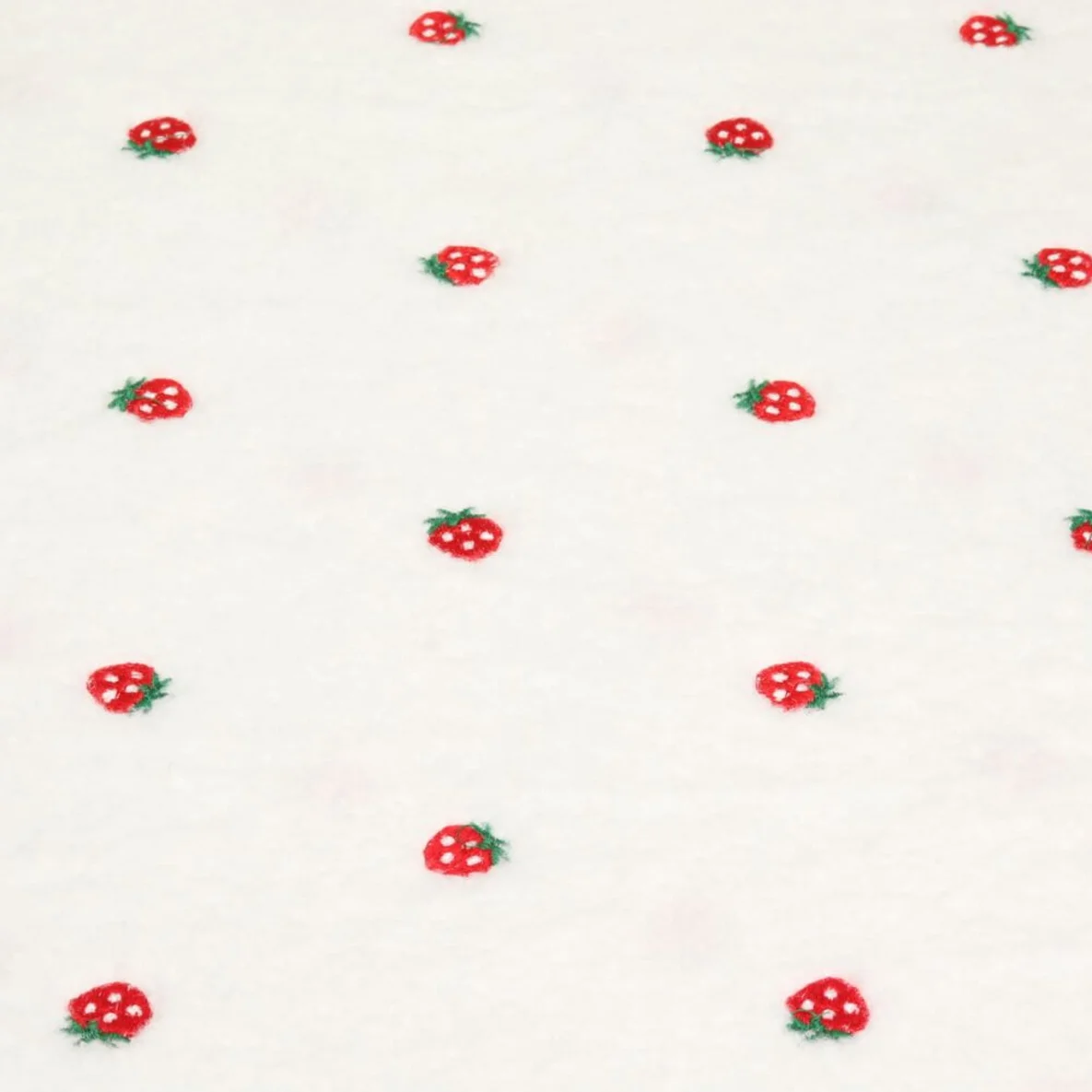 Teddyfleece Erdbeeren Weiß