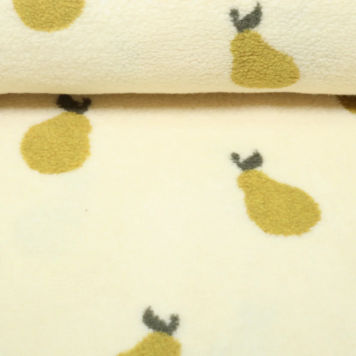 Teddyfleece Jacquard Birnen Beige