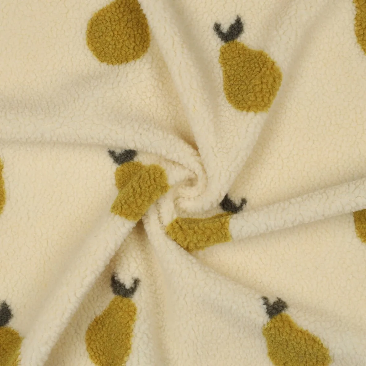 Teddyfleece Jacquard Birnen Beige