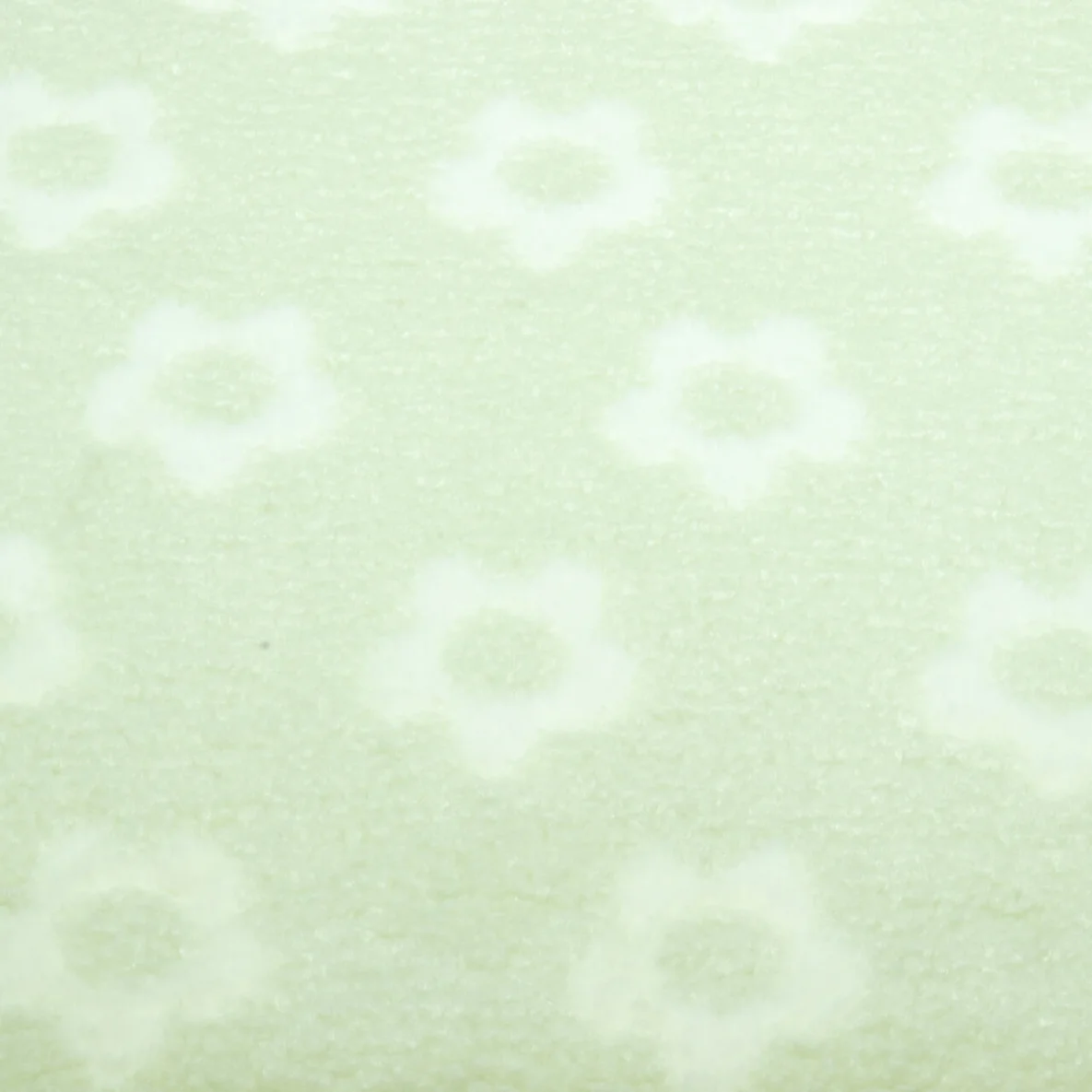 Teddyfleece Jacquard Blumen Mint Weiß