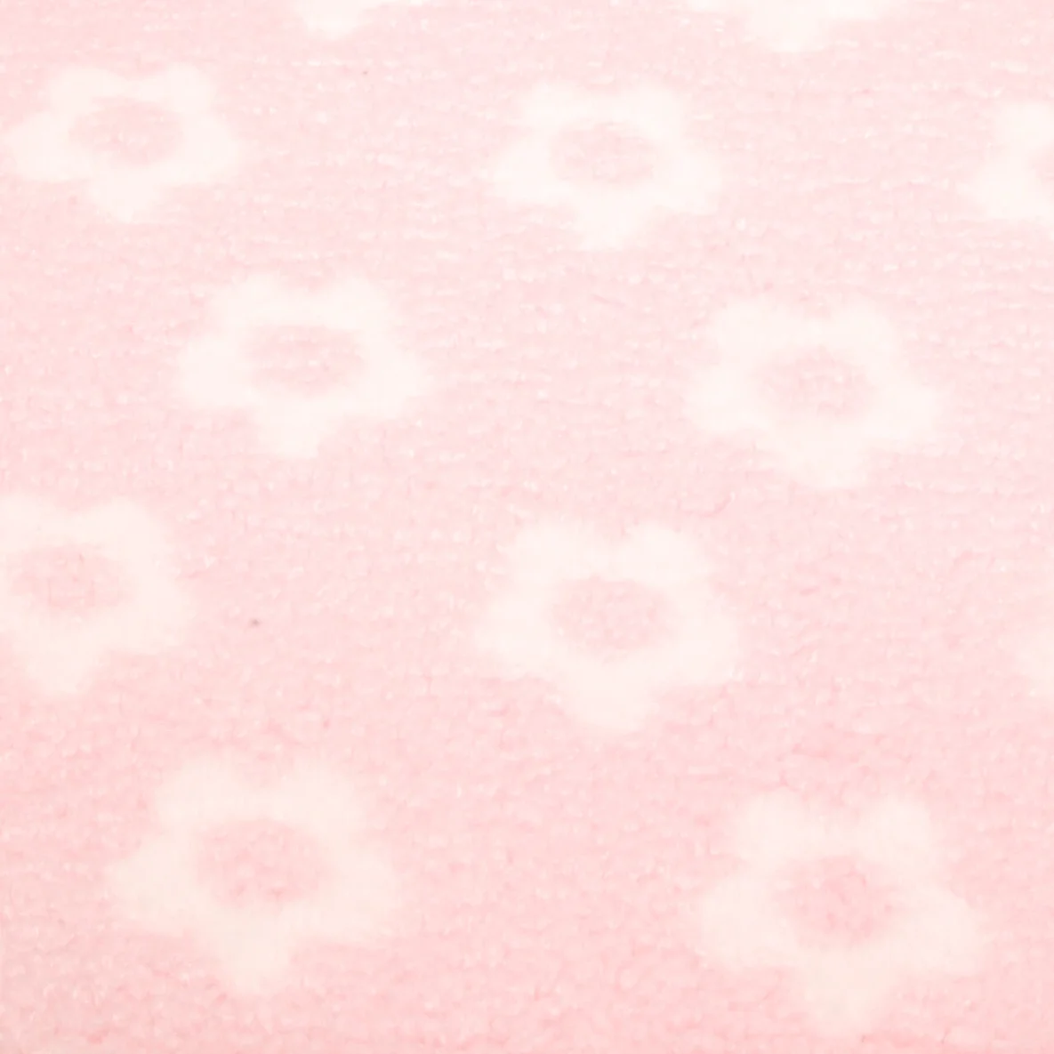Teddyfleece Jacquard Blumen Rosa Weiß