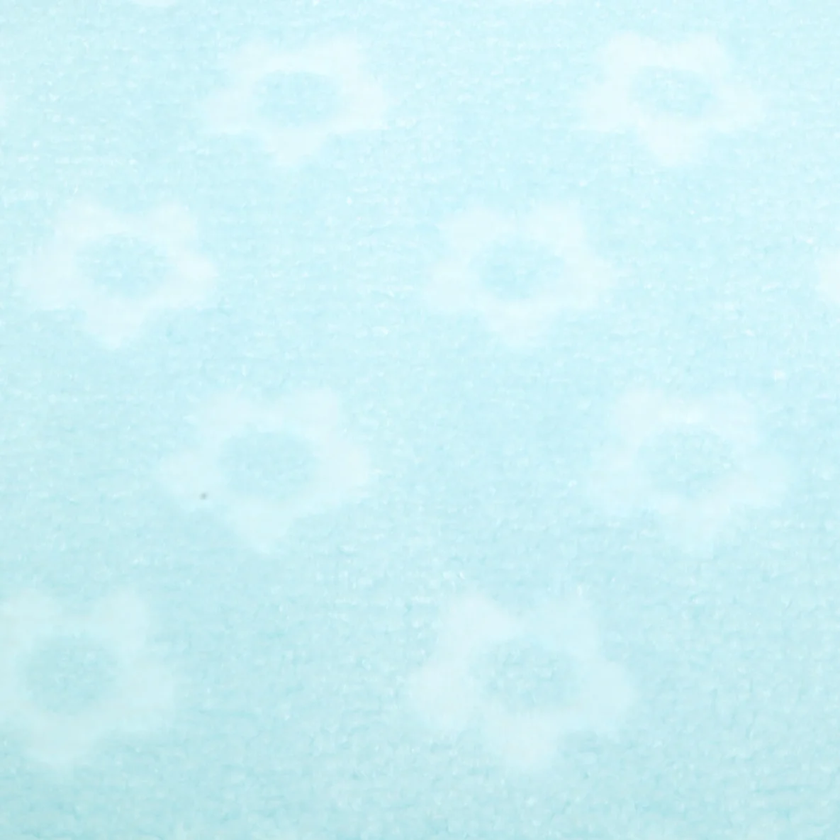 Teddyfleece Jacquard Blumen Türkis Weiß