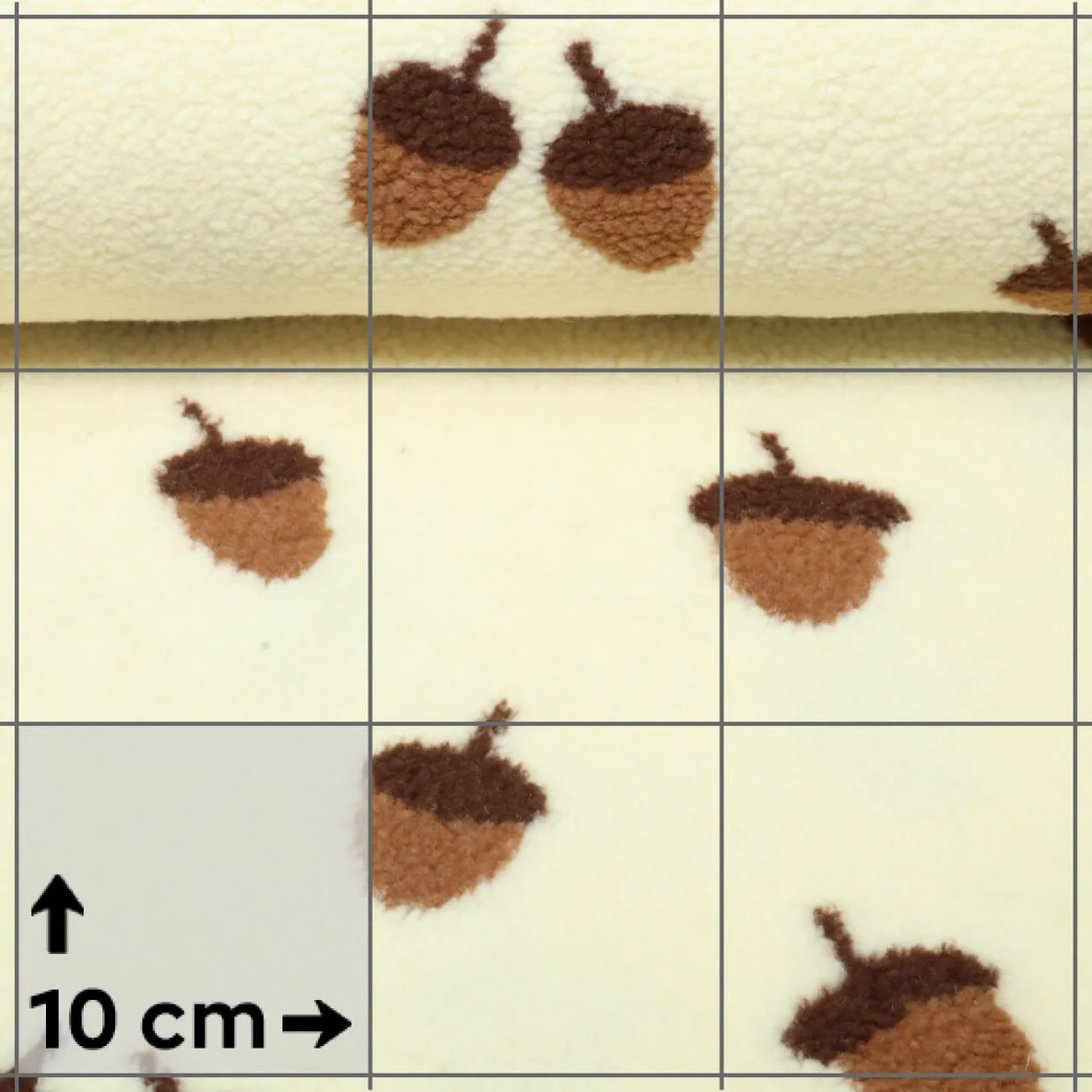 Teddyfleece Jacquard Eicheln Beige