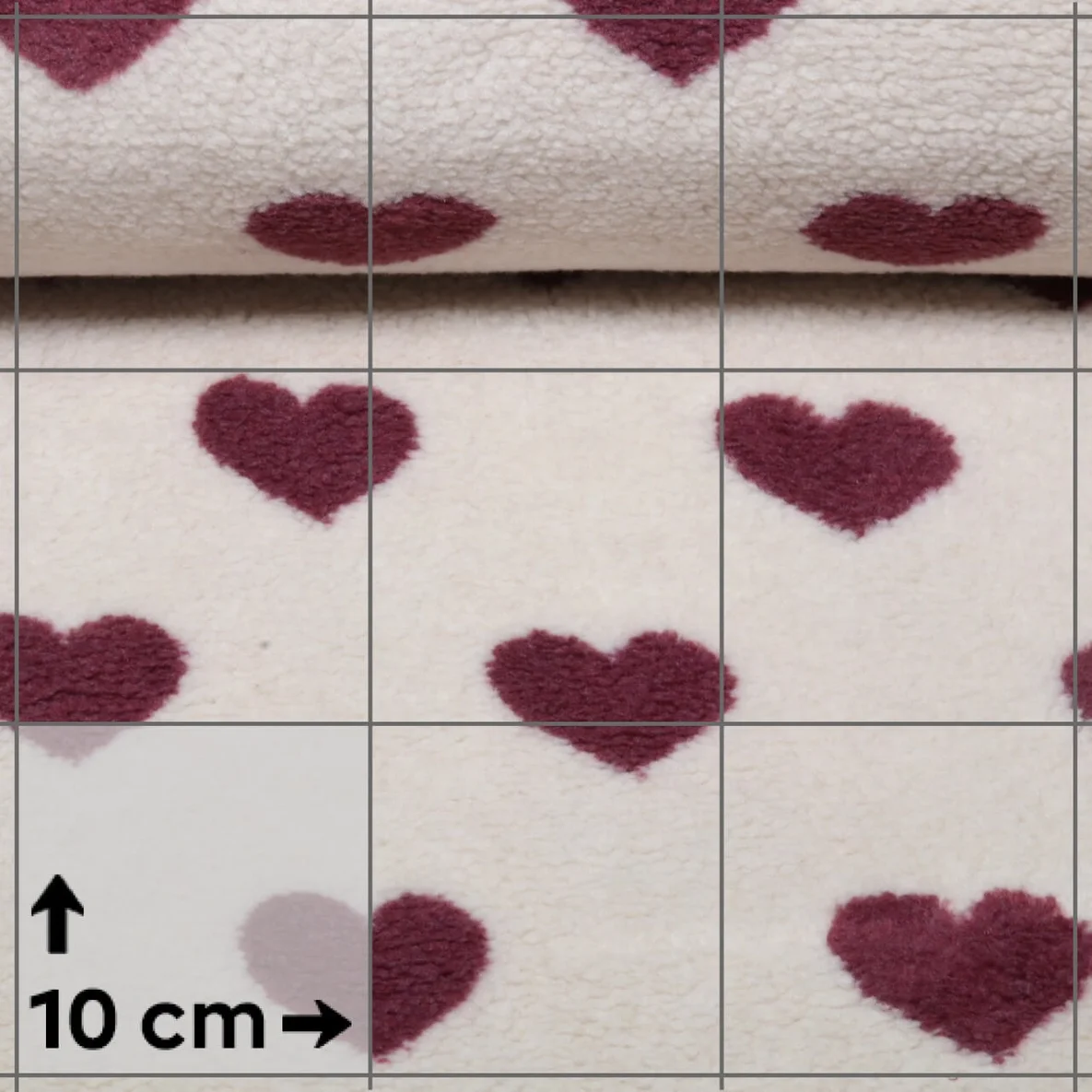 Teddyfleece Jacquard Herzen Helles Altrosa