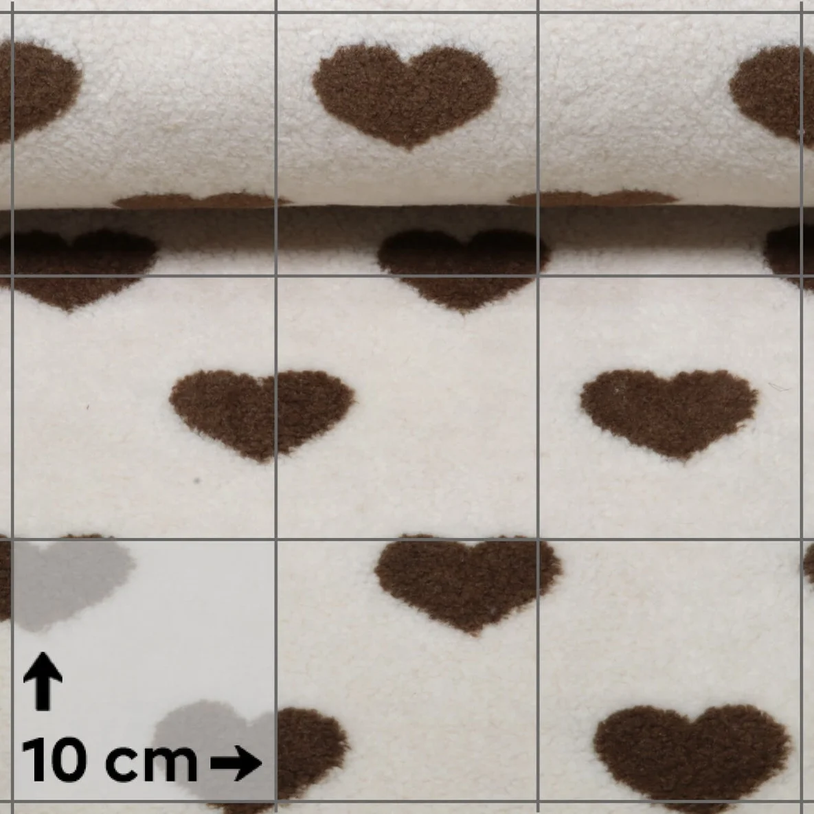 Teddyfleece Jacquard Herzen Helles Sand