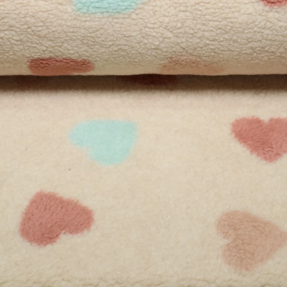 Teddyfleece Jacquard Herzen Sand
