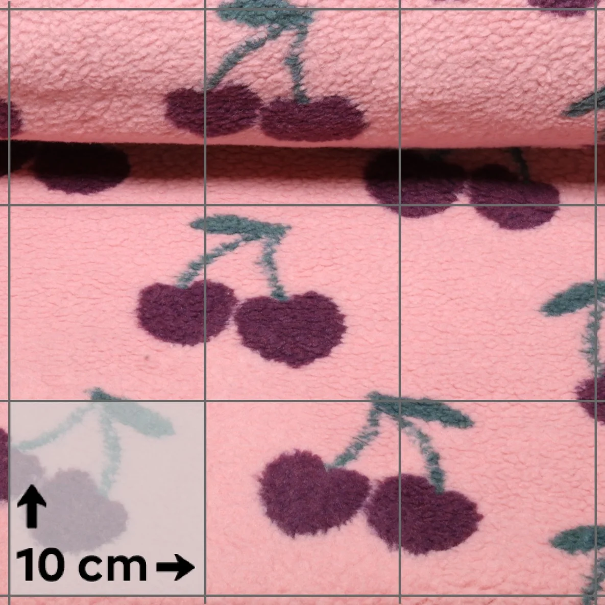 Teddyfleece Jacquard Kirschen Rosa