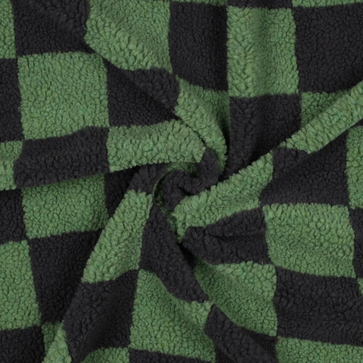Teddyfleece Karo Grün Anthrazit