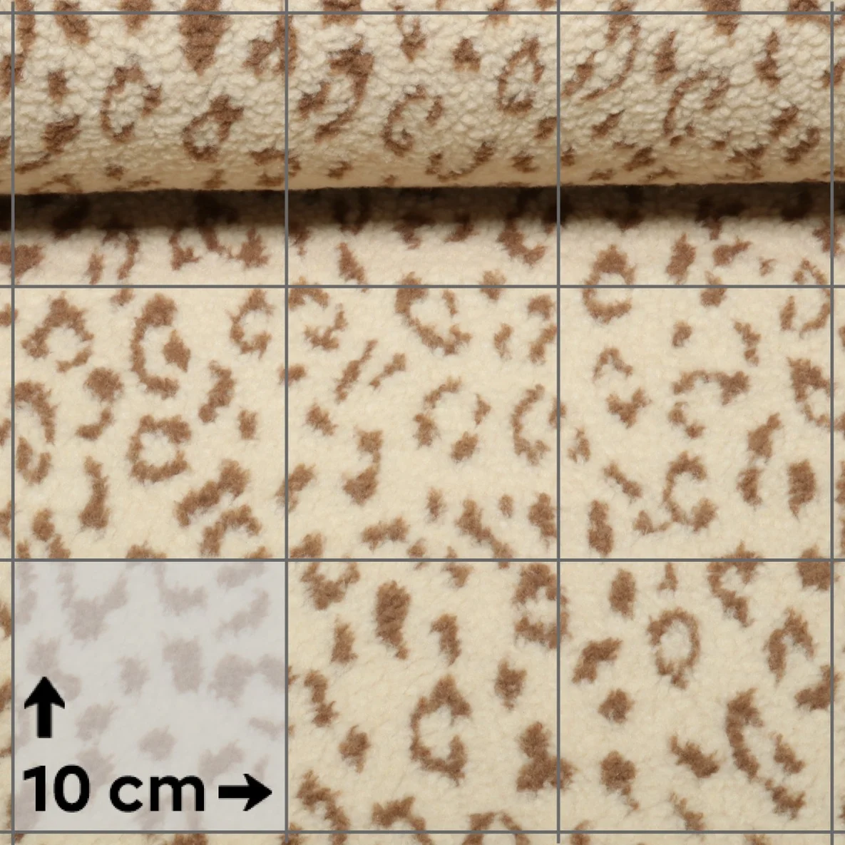 Teddyfleece Kleines Leomuster Beige Braun