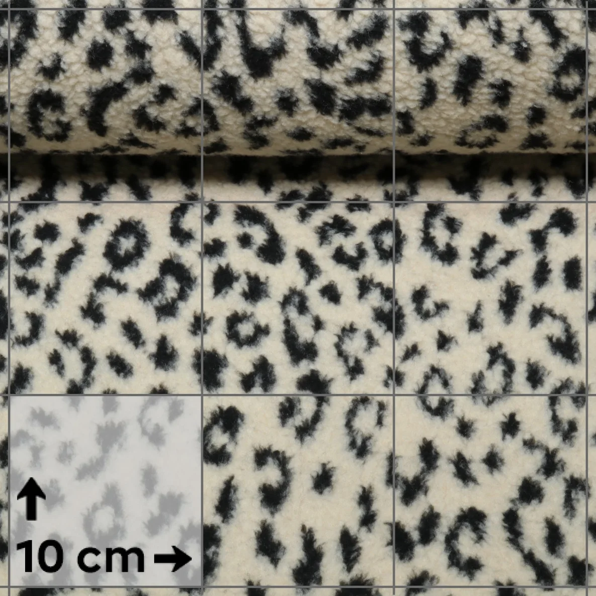 Teddyfleece Kleines Leomuster Beige Schwarz