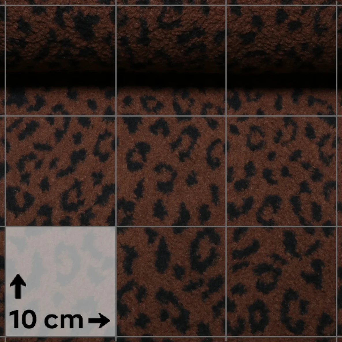 Teddyfleece Kleines Leomuster Braun Schwarz