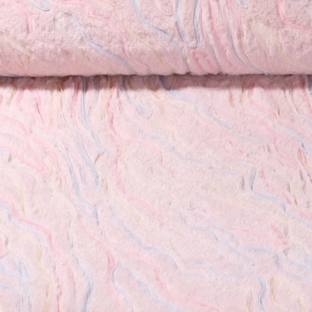 Teddyfleece Plüsch mit Tüll Rosa