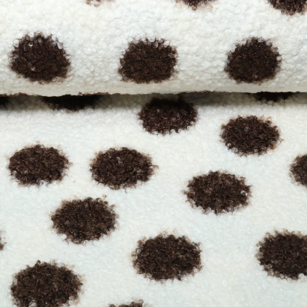 Teddystoff B-Trendy Große Punkte Braun