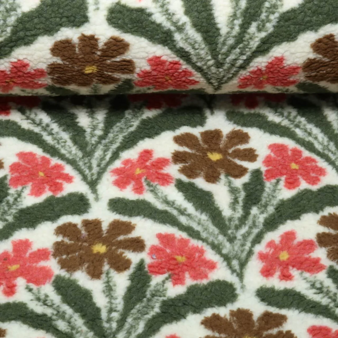 Teddystoff B-Trendy Jacquard Blumen Multicolor