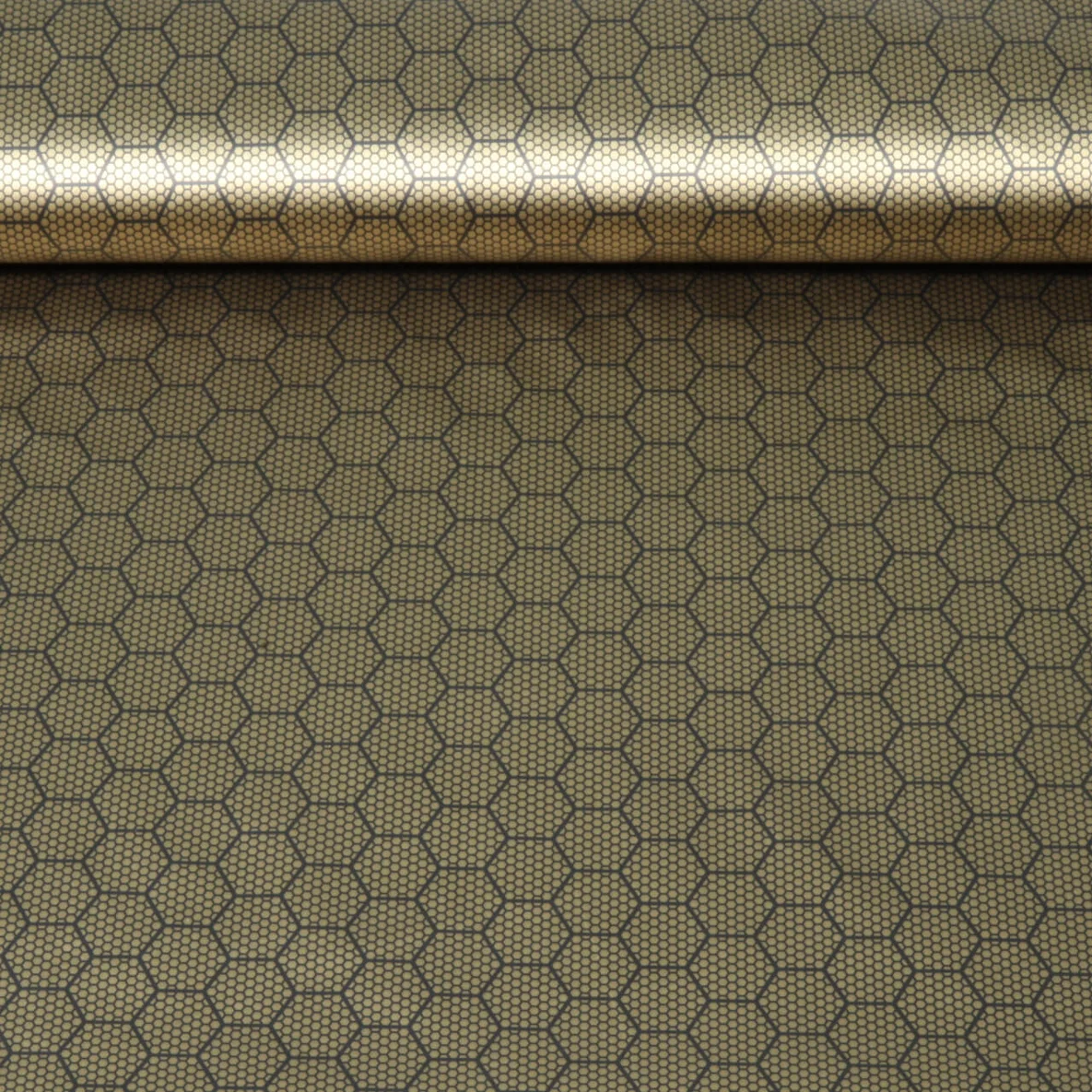 Thermo Futterstoff Waben Gold Schwarz