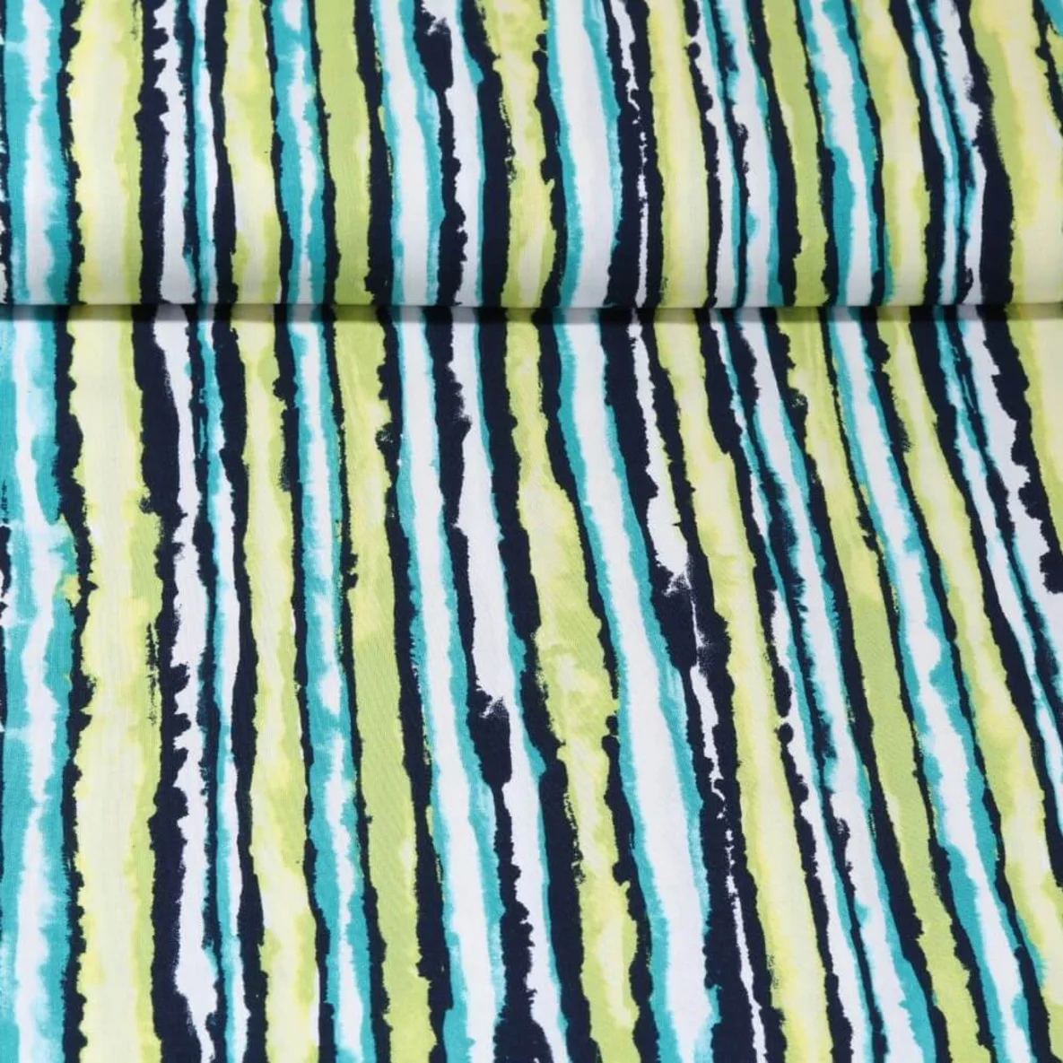 Viskose Aquarellstreifen Limettengrün