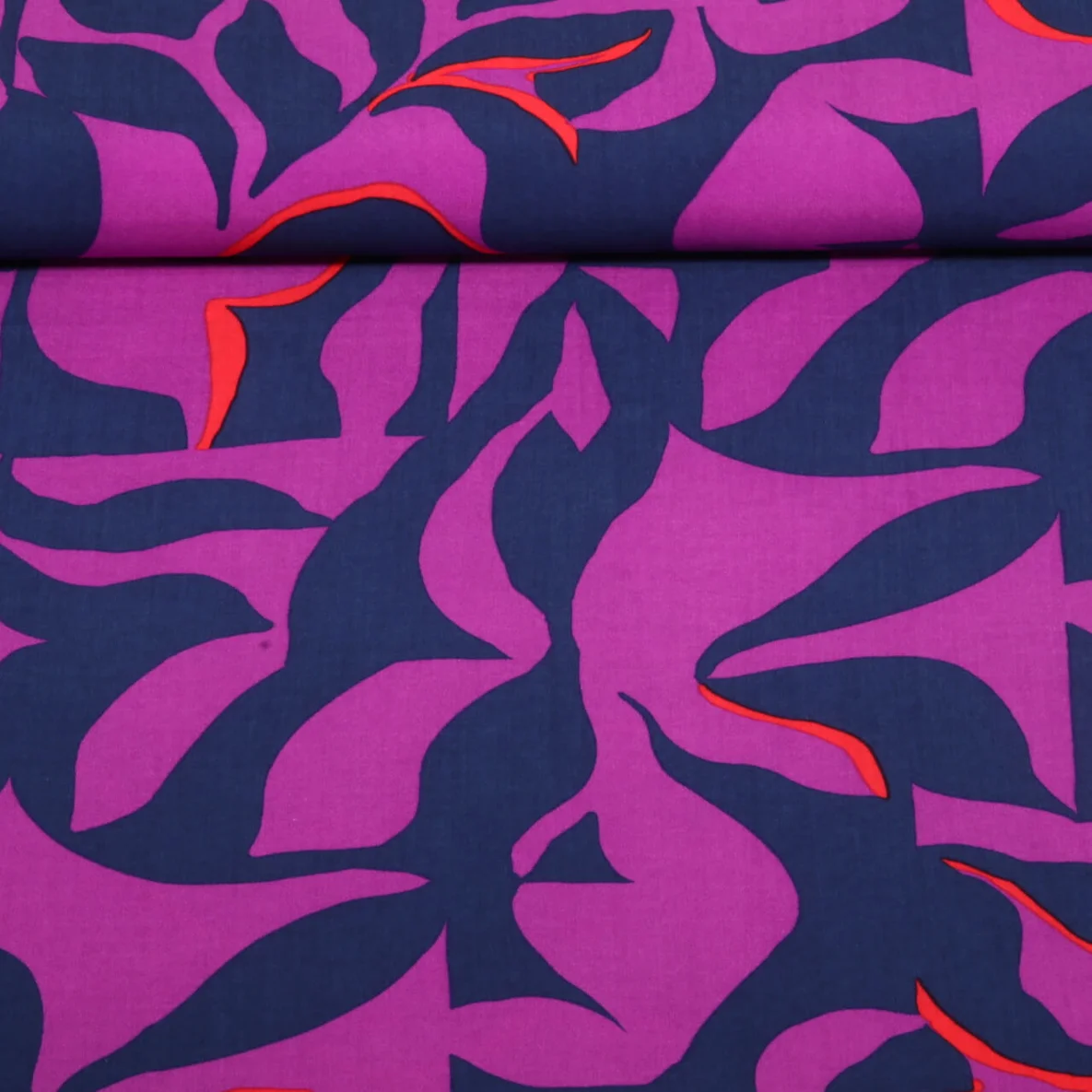 Viskose Blätter Lila EcoVero By Lenzing