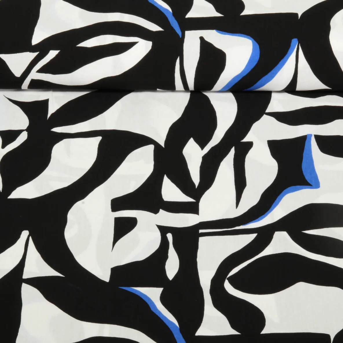 Viskose Blätter Schwarz  EcoVero By Lenzing