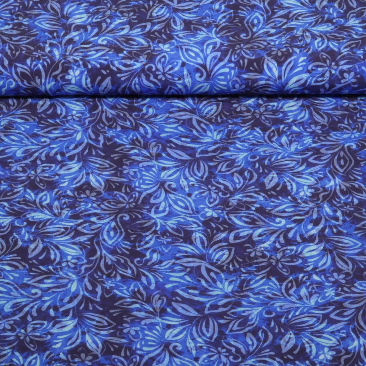 Viskose Blumen Blätter Navy