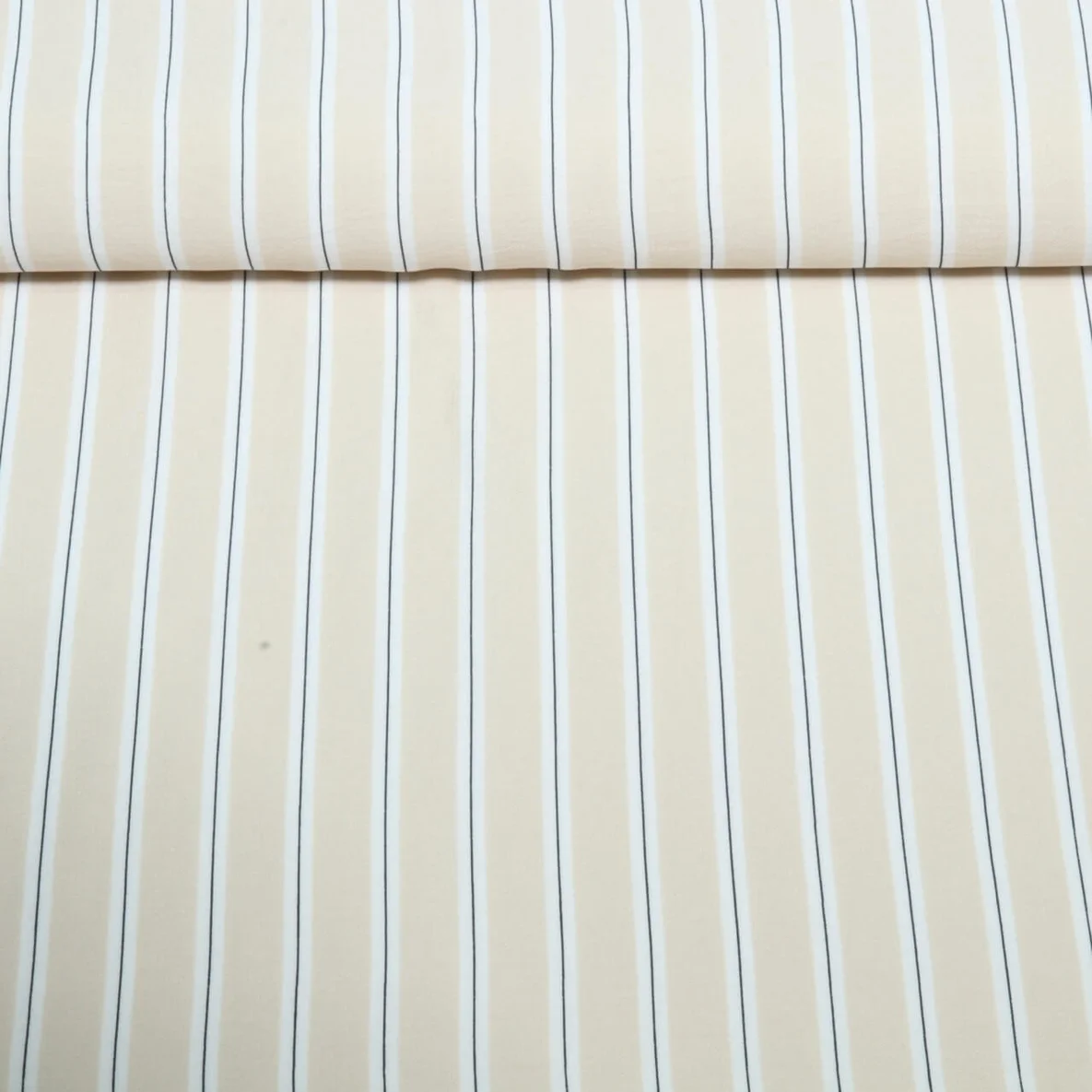 Viskose Crepe Streifen Beige