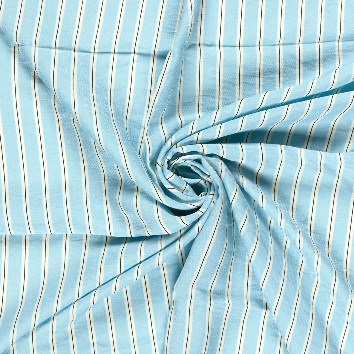 Viskose Crepe Streifen Hellblau